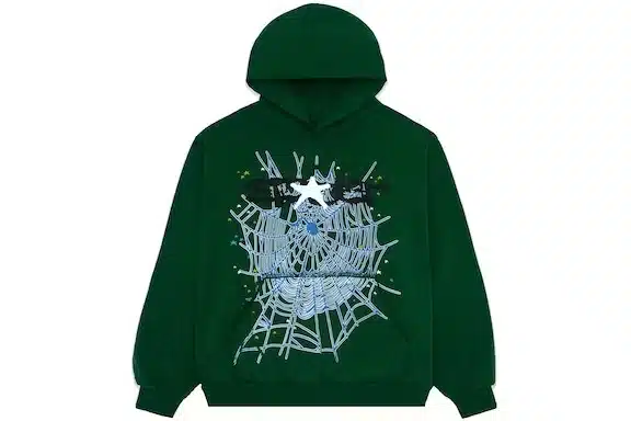 Hunter Green Sp5der Web Hoodie Hunter Green Sp5der Web Hoodie