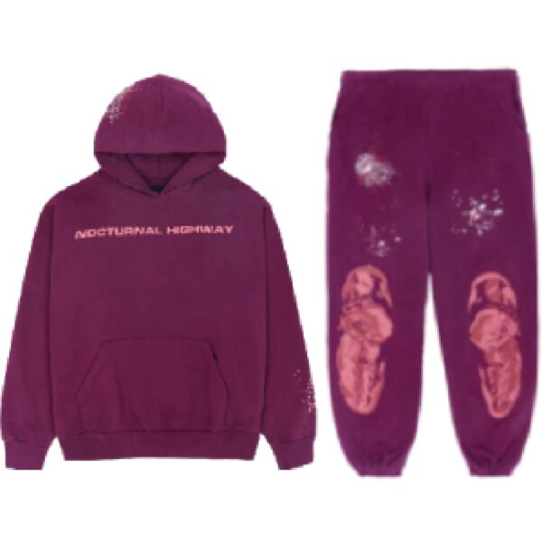 Purple Nocturnal Highway Sp5der Tracksuit Purple Nocturnal Highway Sp5der Tracksuit
