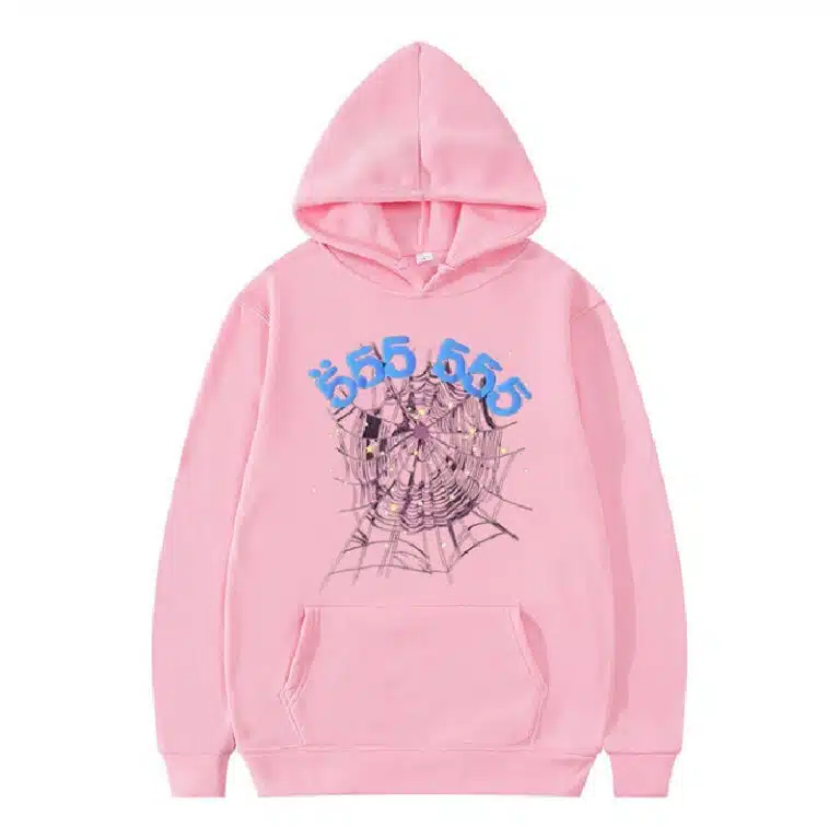 Sp5der 555555 Pink Hoodie Sp5der 555555 Pink Hoodie