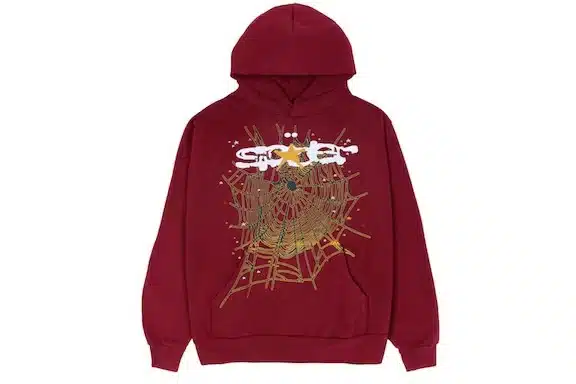 Sp5der Logo Maroon Hoodie Sp5der Logo Maroon Hoodie
