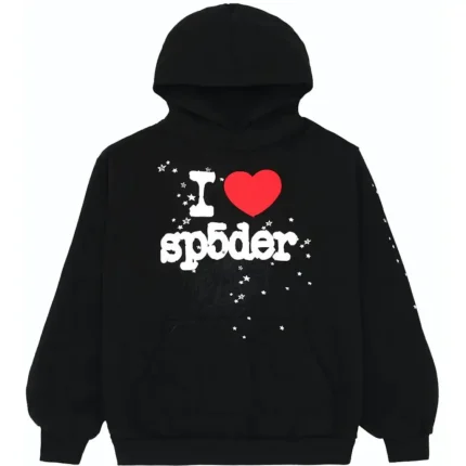 Sp5der I Heart SP5 Souvenir Black Hoodie
