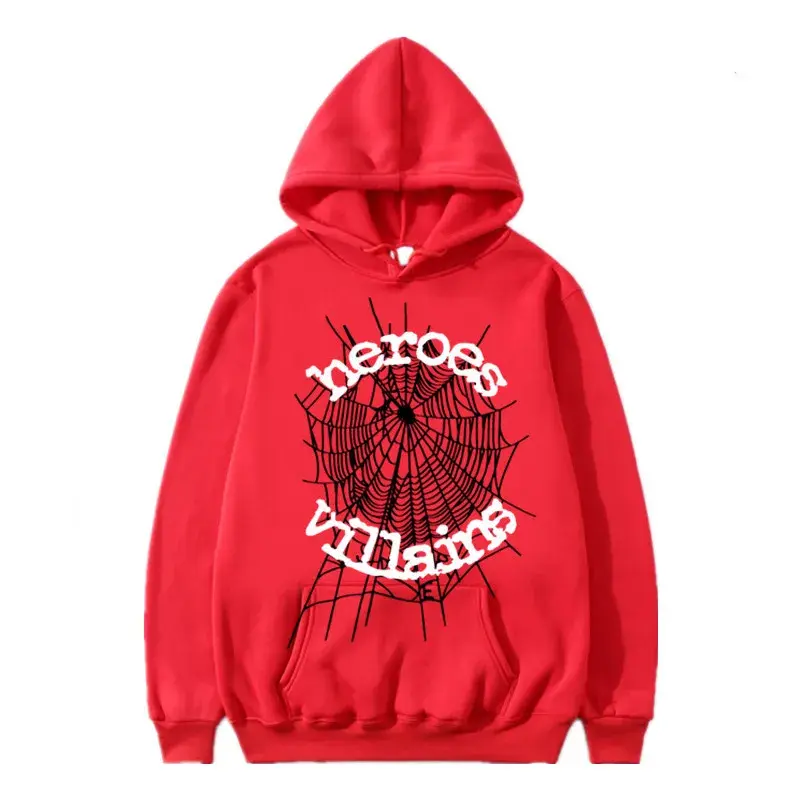 Sp5der x Heroes and Villains Red Hoodie Sp5der x Heroes and Villains Red Hoodie